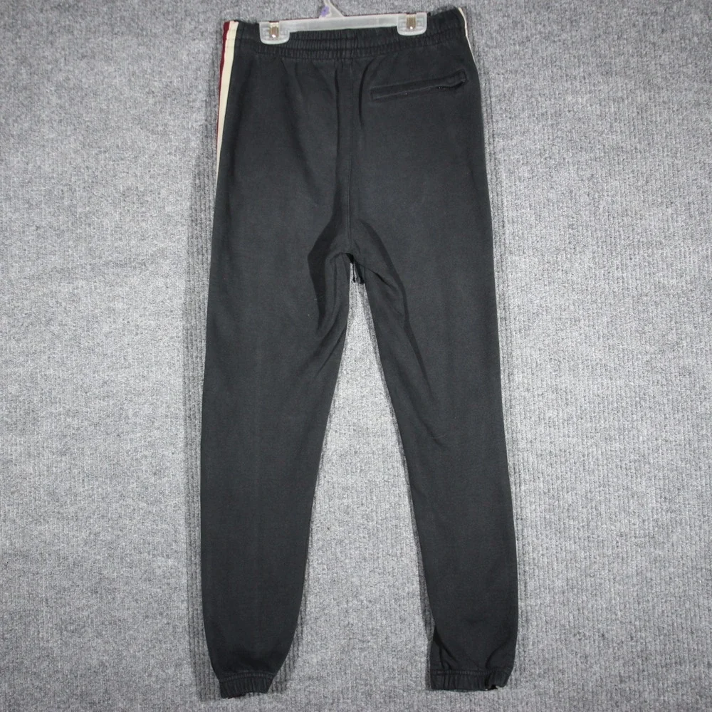 Playboy Sweatpants Mens Small Black Preppy Rare‎ Striped Pockets Rabbit